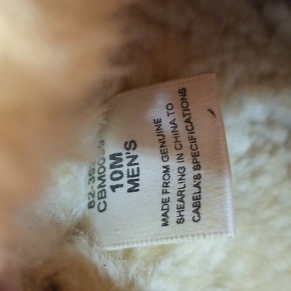 Cabelas leather and genuine shearling mens slippers size 10 like new condition - Picture 6 of 10